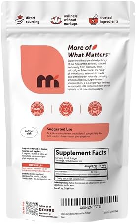 Micro Ingredients Astaxanthin 12mg Per Serving with MCT Oil, 45 Softgels - Image 6