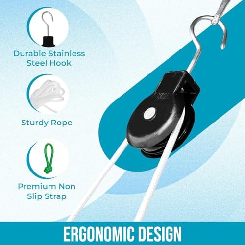 AARAM Pulley with Rope and Door Strap, Easy to Use Exercise Equipment for Frozen Shoulder and Hand/Arm Exercise Material Nylon Plastic, Smooth Action Pulley - Image 4