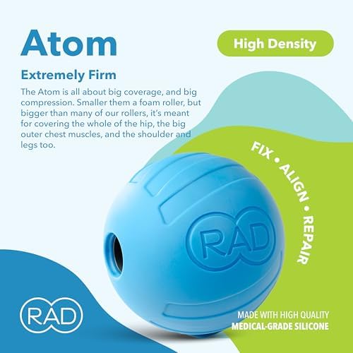 RAD Atom – Extra Firm Yoga Deep Tissue Massage Ball – Myofascial Release Ball for Back Pain, Shoulders, Glutes, Hamstrings, Traps & Pecs – Trigger Point & Mobility Therapy - Image 2