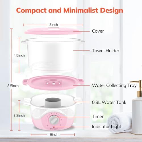 TASALON Pink Hot Towel Steamer for Facials, 5-Min Quick Heating Towel Warmer Machine, Portable Spa Salon Equipment with Aromatherapy for Massage - Image 5