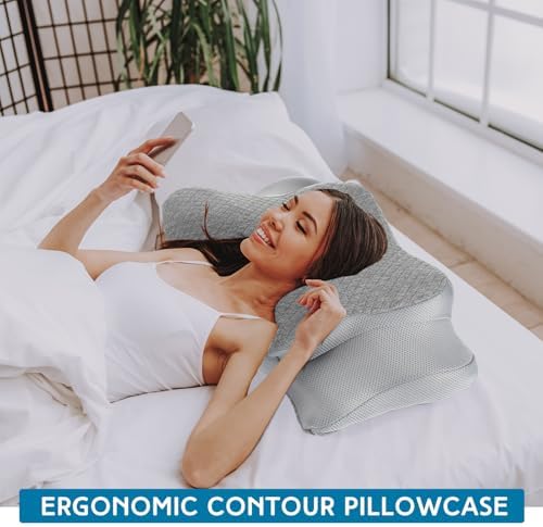 HunnmingRe Pillow Case for Cervical Neck, Gray, Standard Size - Image 5