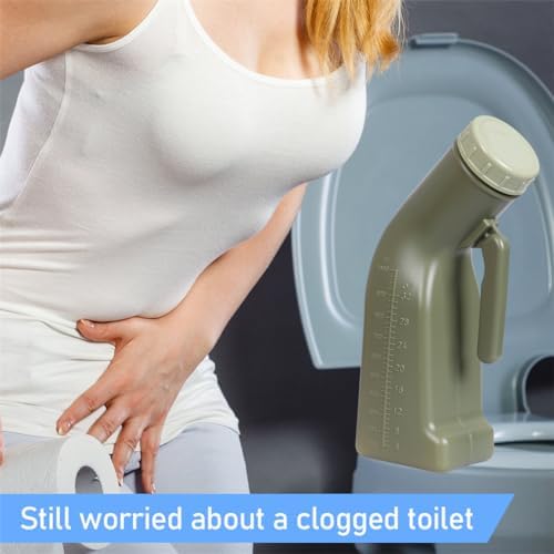 Urinals for Men Male Urinal Bottle Spill Proof with Screw Cap Lid Plastic Pee Bottles Portable Travel Pee Container for Car Elderly 1000ML - Image 5