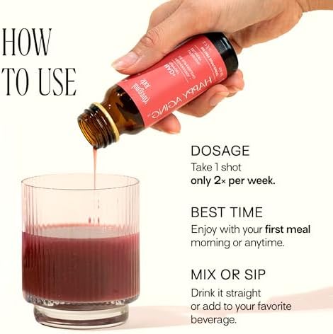 Happy Aging Liquid NAD+ Resveratrol Supplement, NMN Alternative, Liposomal Nicotinamide Riboside & Antioxidants for Energy Support, Brain Health, Firm Skin, Twice Weekly Use, 30 Shots - Image 4