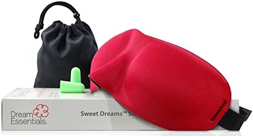 Wild Essentials Sweet Dreams Contoured Sleep Mask Kit with Travel Pouch and Earplugs Set ~ Red - Image 2