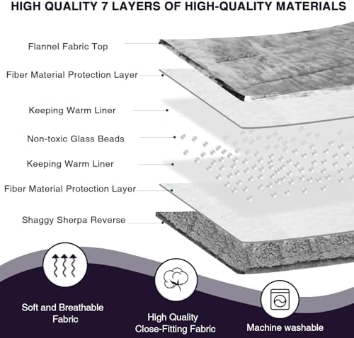 Aemicion Weighted Blanket Queen Size 20lbs,Dual Sided Cozy Fluffy Sherpa Heavy Weighted Blankets for Adults,Ultra Fuzzy Throw Blanket with Soft Plush Flannel Top,60 x 80 inches Purple on Both Sides - Image 6