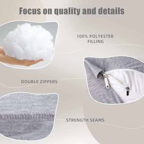 Chilling Home Pregnancy Pillow, C Shaped Full Body Pillow Maternity Pillow for Women 55 inch, Pregnancy Pillows for Sleeping Pregnant Must Have with Jersey Removable Cover,Grey - Image 5