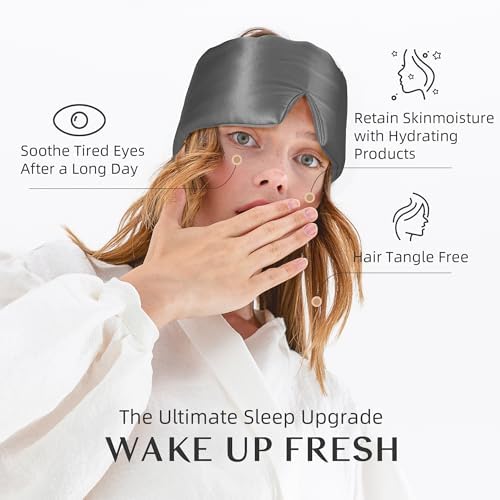 Silk Sleep Mask for Women and Men, Side Sleeper, 22 Momme Pure Mulberry Silk Total Blackout 100% Mulberry Eye Mask with Adjustable Headband Full Size, Eye Masks for Sleeping and Travel - Image 6