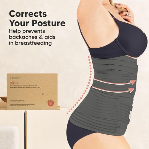 3 in 1 Postpartum Belly Support Recovery Wrap Band (Mystic Gray, M/L) - Image 5
