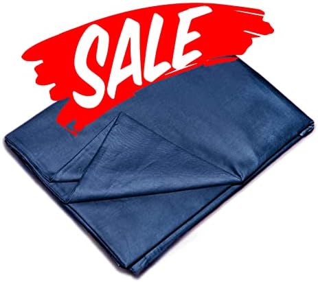 YEMYHOM 100% Cotton Weighted Blanket Cover 60"x80", Soft Removable Duvet Cover for Heavy Blanket, Machine Washable（Navy Blue） by YEMYHOM