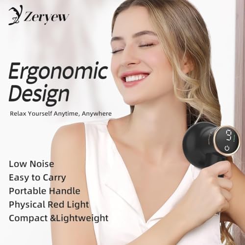 ZY ZERYEW Cordless Cellulite Massager, Handheld Lymphatic Drainage Tool, Mini Body Sculpting Machine with 9 Speeds and 8 Massage Heads, Lymphatic Drainage Massage Tool for Legs Butt Belly Fat - Image 2