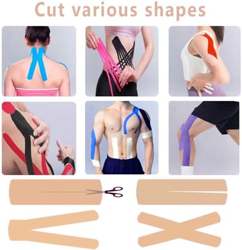 SOON GO Kinesiology Tape Pro 5 Rolls, 2 Inch High Elasticity Sports Tape Therapeutic Pain Relief–Physio Tape for Muscle Recovery & Joint Support, Waterproof & Hypoallergenic & Breathable–Beige - Image 3