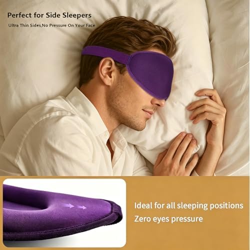 Sleep Mask for Side Sleeper Women Men,Blackout Eye Masks for Sleep - Image 3