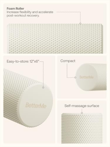 BetterMe Foam Roller for Muscle Recovery – High Density Exercise Roller for Back &Legs – Deep Tissue Massage Roller for Tension, Relief & Stretching (Ivory) - Image 5