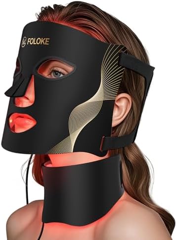 Red Light Therapy for Face Mask,led Red & INR light Treatment Wrinkles Acne by FOLOKE
