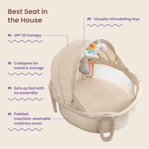 Boppy Cozy Cabana Portable Bassinet, Easy Baby Travel Bed, Sun Shade, 0-5m - Image 5