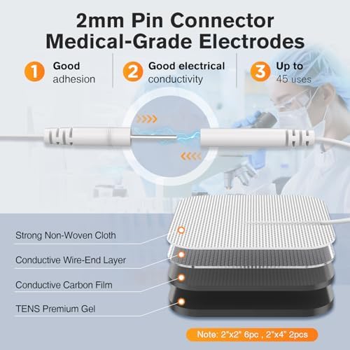 NURSAL TENS Unit Muscle Stimulator for Pain Relief Therapy, 3-in-1 Dual Channel TENS Machine with EVA Travel Case, 24 Modes EMS Muscle Stimulator for Back, Shoulder, Neck, Sciatica - Image 6