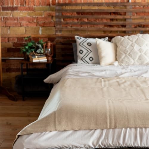 Arcturus Bighorn 100% Virgin Wool Blanket | Heirloom-Quality Wool Bedding for Home & Cabin | Warm, Thick & Durable (Queen Size, Ivory) - Image 3