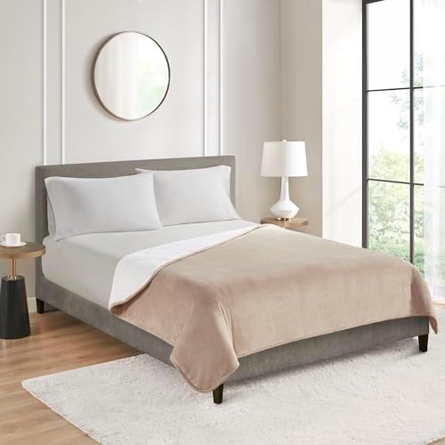 Weighted Blanket for Adults 20lbs, Queen Size Soft Cozy Fleece Sherpa Heavy Blankets for Sofa Bed, Dual Sided Comfort, Send Beige, 60x80 Inch - Image 2