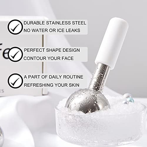 pfefe Ice Globes for Face & Eyes, Unbreakable Stainless Steel Cryo Sticks for Beauty Routines, Facials Cold Roller Cooling Globes for Puffiness, Wrinkles, Dark Circles, Headaches - Image 2