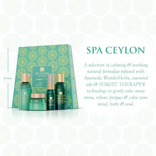 Spa Ceylon ForestVeda Calming Discovery Set - 4-Piece Ayurveda Bath & Body Gift Set with Plant Botanicals, Eucalyptus, Cedarwood & Moringa - Body Cleanser, Body Elixir, Body Cream & Pillow Mist - Image 2