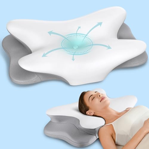 Cervical Neck Pillow for Pain Relief - Ergonomic Side Sleeper Pillow(White) by Unknown
