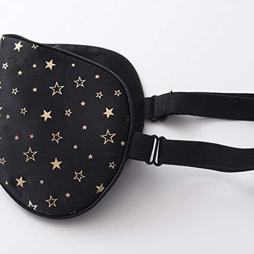 100% Silk Sleep Eye Mask Comfortable Blindfold Super Soft Eye mask for Women Men Block Light Travel Nap with Adjustable Strap Tim & Tina (Golden Stars) - Image 3