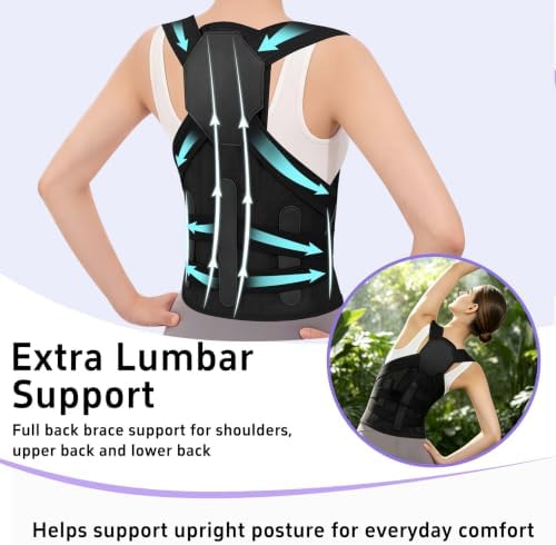 Posture Corrector for Men Women Back Brace Full Back Support Adjustable - Image 3