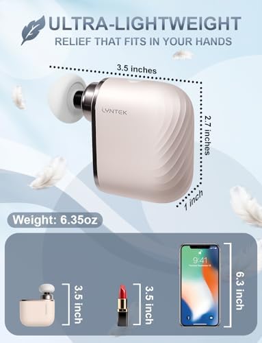 Mini Massage Gun - Small Handheld Muscle Massager with Percussion Deep Tissue, 5 Adjustable Vibration Frequency & 3 Interchangeable Heads - Portable Pocket Massage Gun for Gym, Travel, Office - Image 6