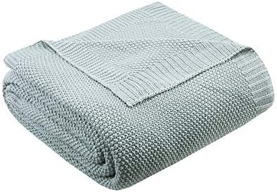 INK+IVY Bree Knit Throw Blanket for Bed, Sofa, and Couch, Lightweight, Breathable, Soft & Cozy Summer Blanket, Full/Queen (90 in x 90 in), Aqua by INKIVY