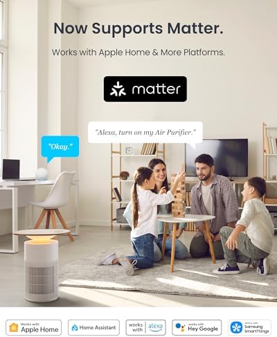 SwitchBot Air Purifier for Home Large Room, Matter, Up to 3620 ft², Air Purifier for Wildfire Smoke, Pets, Odors, 20dB, Washable Pre-filter, Pet Mode, RGB Light, Work with Alexa, HomeKit, Google Home - Image 4