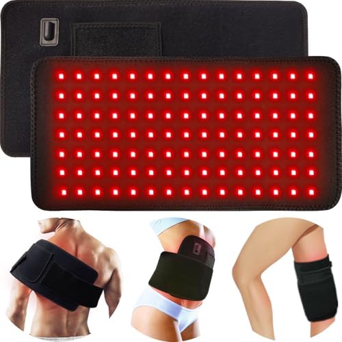 bonodave Red Light Therapy Pad for Body Back Knee Shoulder Hands Feet 660nm 850nm Home Use 3 Chips in 1 Infrared Wrap Belt Gift for Women Men (Corded) by bonodave