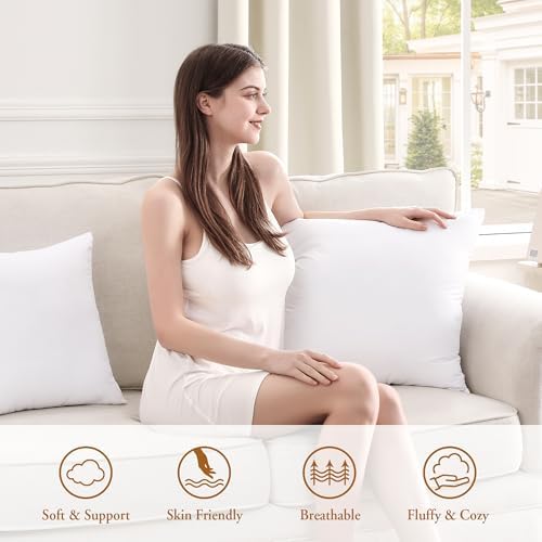 puredown® 16x16 Throw Pillow Inserts, Pack of 1, Fluffy Soft Pillow Inserts Form Sham Stuffer, Square Decorative Throw Pillows for Couch, Sofa, Bed and Home Decor - Image 5