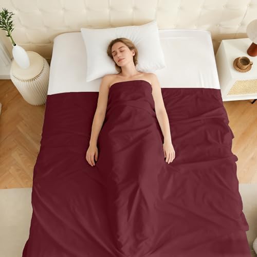 Queen Flat Sheet Only, 1 Pack Top Bed Sheets, Soft Breathable Brushed Microfiber Color-Coded Label Threads, (90"x102",Burgundy) - Image 7
