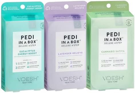 VOESH Pedi in a Box 4 Step, Pedicure Set, At-Home Pedicure, DIY Pedi, Foot Treatment, Pedicure Supplies, Foot Scrub, Foot Spa, Foot Care, Foot Therapy by Unknown