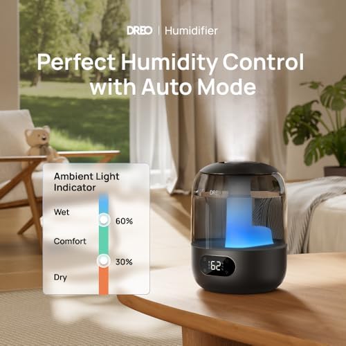 DREO 3L Humidifiers for Bedroom, 30H Runtime, 26 dB Quiet, Black - Image 2