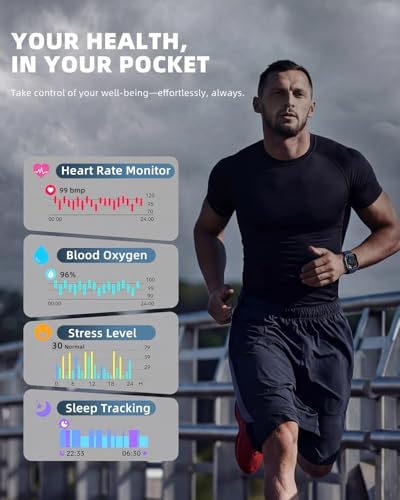 Smart Watch for Women Men, Fitness and Sleep Trackers with 1.83" HD Touchscreen, Bluetooth Calling Smartwatch for Android/iOS, IP67 Waterproof Multi-Sport Modes Pedometer, Navy Blue - Image 2