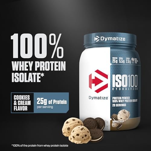 Dymatize ISO100 Protein Powder, 100% Whey Isolate, Cookies & Cream - Image 2
