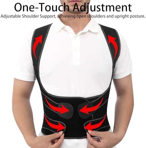 Posture Corrector for Women and Men Back Brace Lower Comfortable Back Support Straightener Pain Relief Slouching Kyphosis Lnvisible Under Upper Hunchbac Hump Scoliosis Adjustable Uprigh Black Small - Image 3