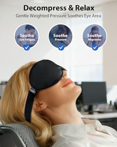 MABAO Weighted Sleep Mask, 100% Blackout Blindfold for Sleeping, Black - Image 4