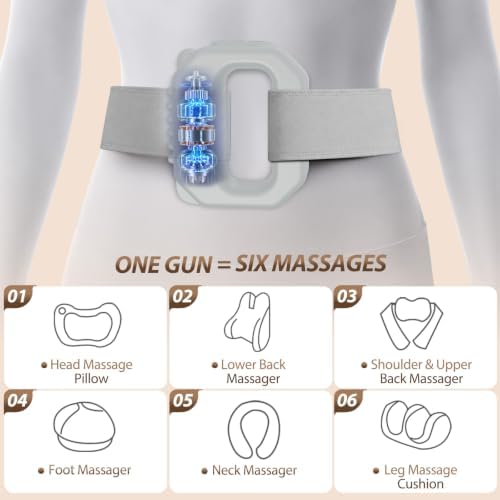 AddWin 2026 New Fascia Ring, Multifunctional Full-Body Hands-Free Massage Tool, Mini Muscle Recovery Fascia Ring Machine, Ergonomic Design with Waist Belt, Adjustable Massage Modes (Grey) - Image 4