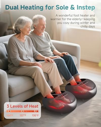 Foot Massager with Heat Compression Kneading Rolling Shiatsu Feet Massager for Plantar Fasciitis Neuropathy, Large Size 14" Remote Control Foot Heater/Heated Feet Warmer Gifts/Presents for Women,Men - Image 3