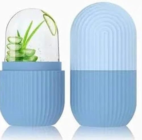 Silicone Ice Face Roller for Skin Care – Reusable Cooling Facial Ice Roller for Puffiness, Dark Circles & Soothing Skin – BPA-Free Soft Silicone Ice Mold (Blue) by Unknown