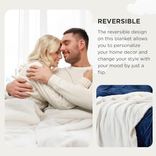 Bedsure GentleSoft Sherpa Fleece Cal King Blankets for Bed, Non-Heated, Thick and Warm Oversized Throw for Women and Men, Soft Fuzzy Plush Large Blanket for Winter, White, 112x98 Inches - Image 6