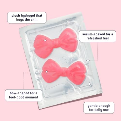 SpaLife Pretty in Pink Hydrogel Under Eye Patches for Dark Circles | Bow Under Eye Patches for Puffy Eyes | Revitalizing Undereye Masks for Bags | Bachelorette Party Favors | Pack of 8 Pairs - Image 4