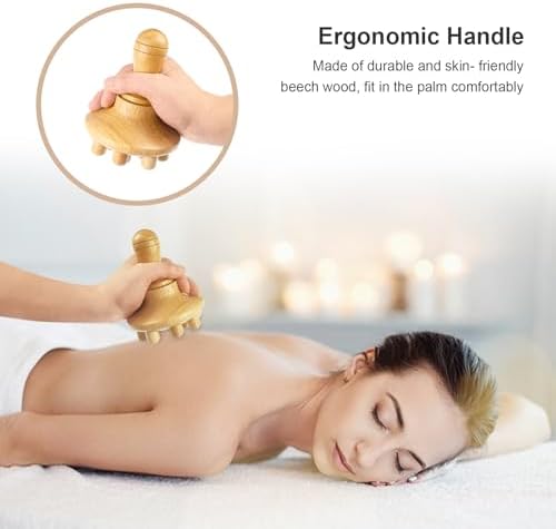 Wood Therapy Massage Tool Wooden Lymphatic Drainage Massager One-Handed Body Sculpting Tools,Physical Therapy Tools, Muscle Scraping Tool,Gua Sha Wood Therapy Tool-5.5 * 4.3 inches - Image 2