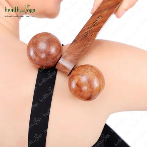 SoulGenie HealthAndYoga™ NatureSooth Wooden Massage Roller – Wood Therapy Massage Tools – Handheld Calf and Leg Massager, Back and Shoulder Massager and Full Body Massager - Image 2