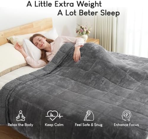 Cottonblue Sherpa Fleece Weighted Blanket for Adults 15 lbs 48x72in Soft - Image 2
