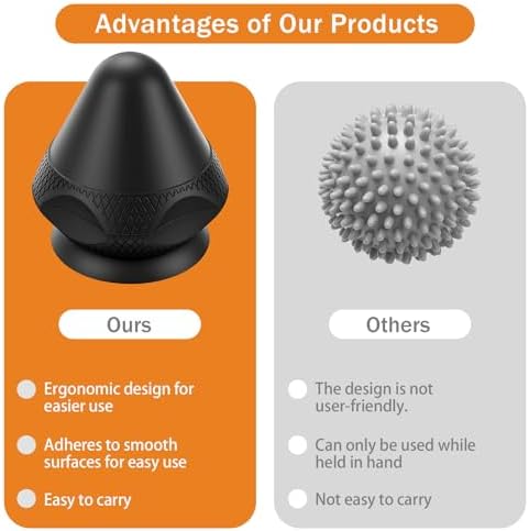 AOT Mountable Massage Ball with Suction Cup, Manual Back Massager Kit for Myofascial Release and Muscle Knot Remover Black - Image 6