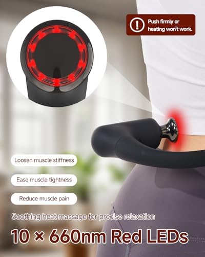 2-in-1 Detachable Massage Gun with Heat, Muscle Massager with Long Handle - Image 5