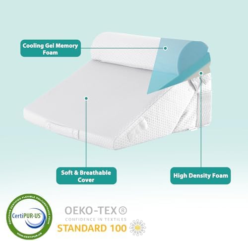 Bedluxe Wedge Pillow Set for After Surgery, Orthopedic Bed Wedge, White - Image 3